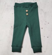 Legginsy z dzianiny prążkowanej butelkowa zieleń