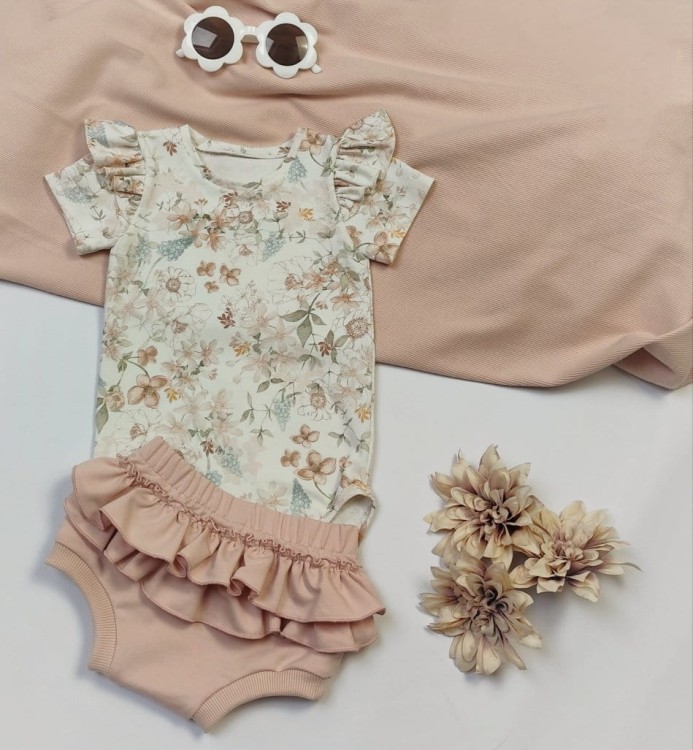 zestaw letni body bloomers dla dziewczynki