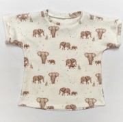 t-shirt z dzianiny prążkowanej słonie