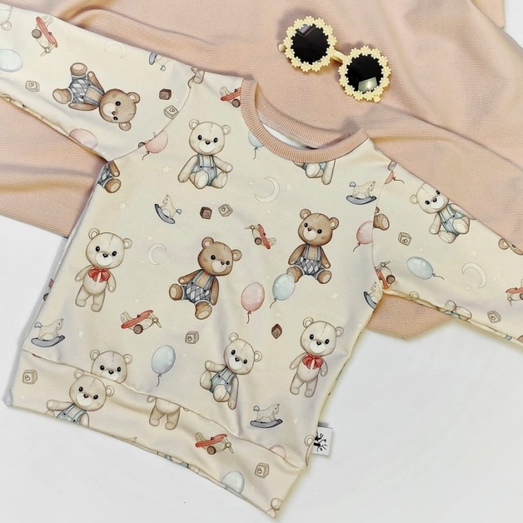 bluza misie pudrowy róż