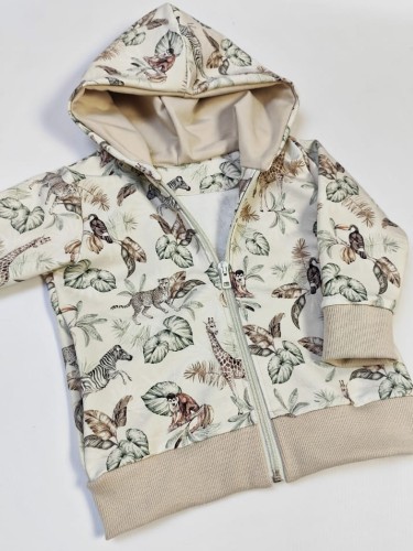 Bluza dziecięca na suwak zwierzątka safari