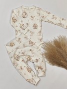 Body i spodenki niemowlęce handmade z motywem myszek i domków