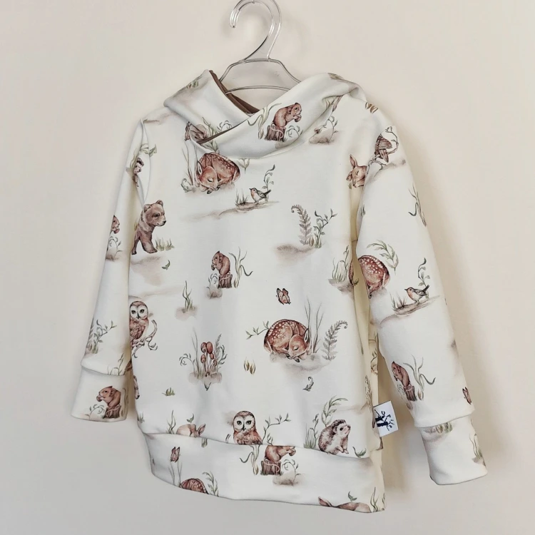 bluza dresowa z kapturem, zwierzątka sarna, jeż, sarenka, myszka