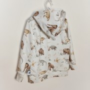 bluza z kapturem dla dziecka z motywem epoki lodowcowej w mamuty, pancerniki, tygrysa szablozębnego