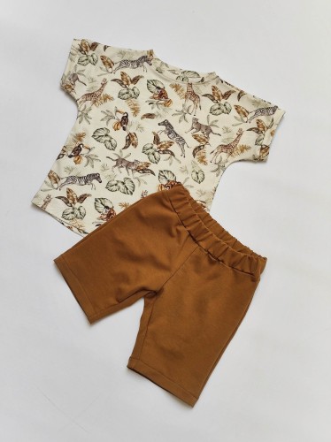 letni-komplet-chlopiecy-safari-karmel-handmade