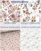 Wzornik na sukienki kwiaty jersey na lato dla dziewczynek