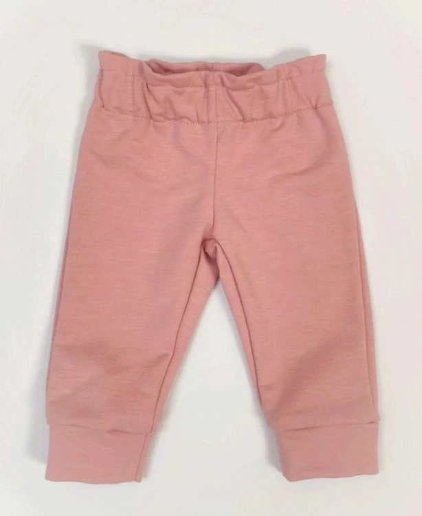 spodnie dla dziewczynki typu paperbag kolor old rose