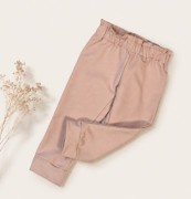 spodnie dziewczęce pudrowy róż paperbag